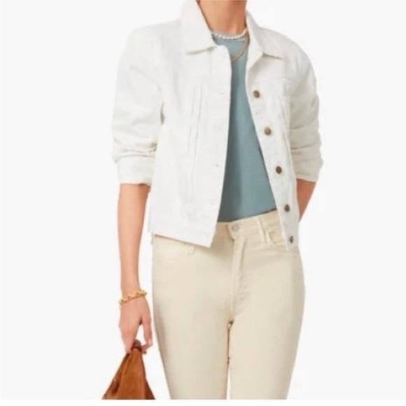 Pomander Place Jackets & Blazers - Pomander Place by‎ Tuckernuck White Denim Laurent Jacket Women's Size M